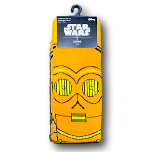 3/$20 C-3PO Star Wars Funny Novelty Crew Socks - NWT
